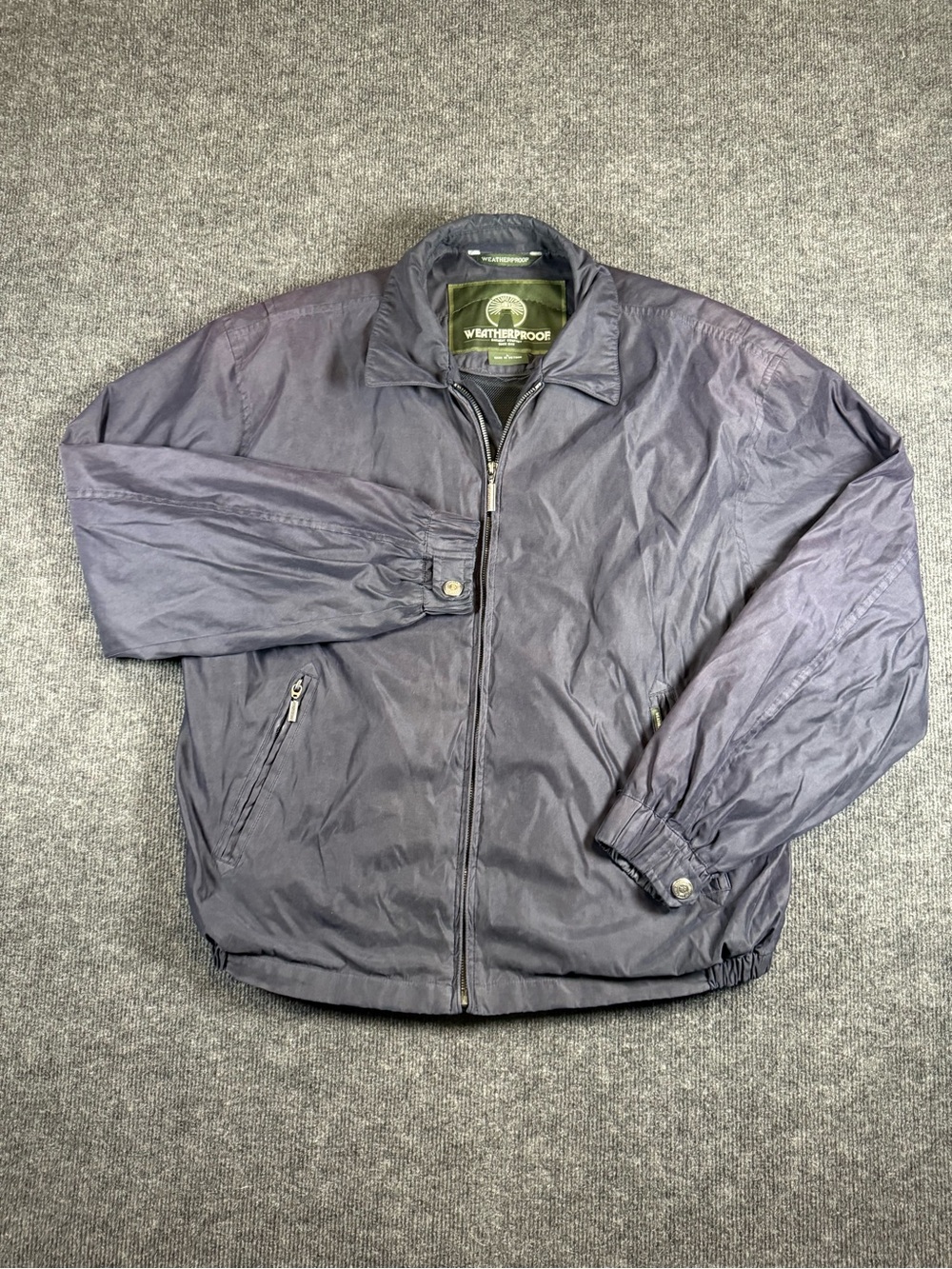 VTG Harley Davidson Weatherproof Garment Co Blue Jacket Size L Zip Up - Picture 2 of 13